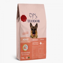 Teodor adult yetişkin köpek maması somonlu pirinçli yüksek enerjili 15 kg